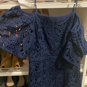 Navy blue lace cocktail dress